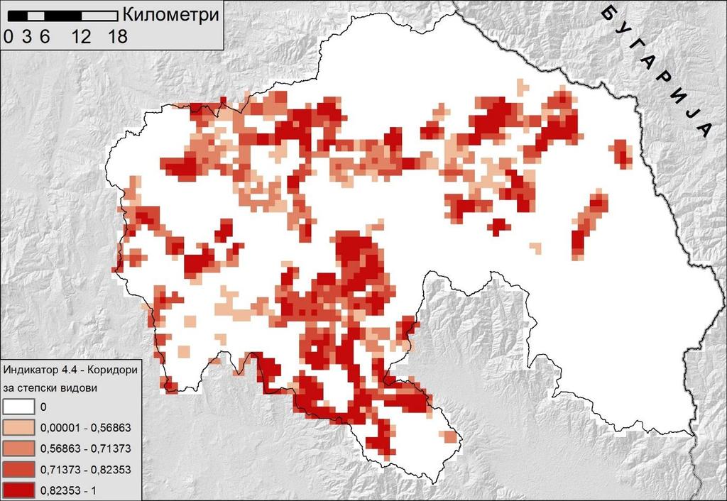 1 - присуствп на кпридпри кпи ги ппврзуваат јадрпвите петна за шумски видпви