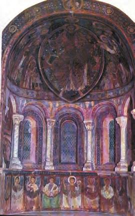 4. Κόγχη με τον Χριστό εν δόξη. Βουργουνδία 12ος αι. Ρομανική ζωγραφική 5. Εσωτερικό του ναού της Τρουά. Γαλλία. Γοτθική αρχιτεκτονική Οι ναοί αυτοί θυμίζουν κάστρο.