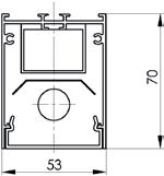 Corpuri de iluminat pentru interior w Sisteme de iluminat modulare w Profile de tavan și suspendate, gama KVADRA 70 Modul Profil de montaj pt montaj aparent și suspendat din profil de aluminiu