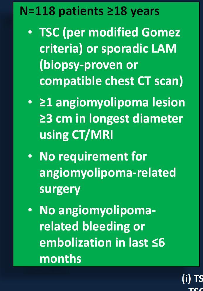 cangiomyolipoma progression by central review or occurrence of adverse
