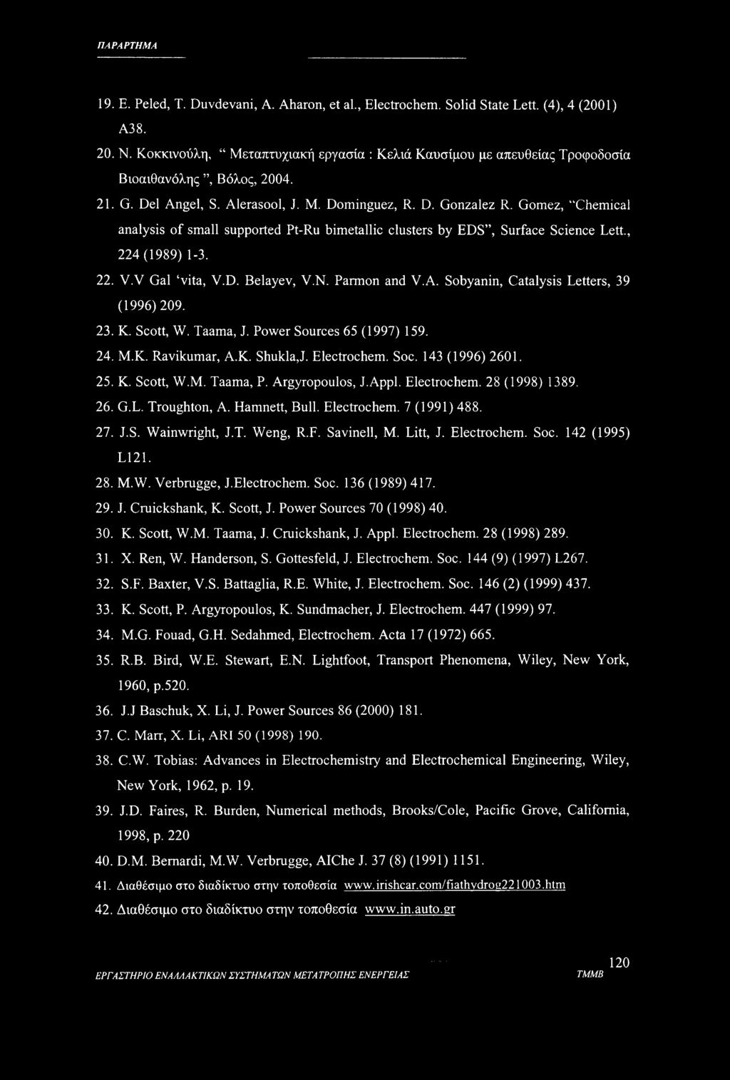 Gomez, Chemical analysis of small supported Pt-Ru bimetallic clusters by EDS, Surface Science Lett., 224 (1989) 1-3. 22. V.V Gal vita, V.D. Belayev, V.N. Parmon and V.A.