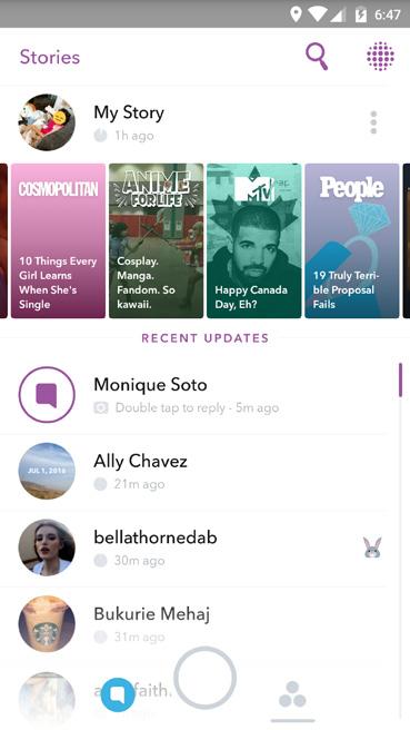 Σε αντίθεση με τα κανονικά Snaps, οι ιστορίες Snapchat διαρκούν 24 ώρες και μπορούν να προβληθούν περισσότερες από μία φορές.