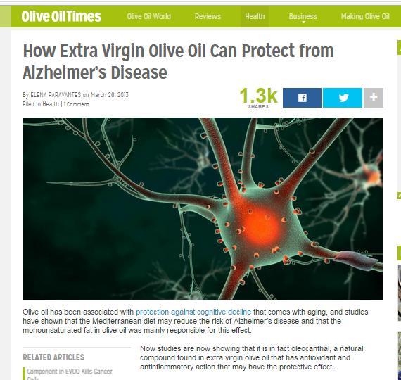 Ελαιοκανθάλη και Alzheimer ACS Chem Neurosci. 2013 Jun 19;4(6):973-82.