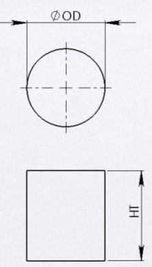 7 Round blocks +Cylinder cores (1) Plate : Round Block Core P/N A Length B Width Dimensions RC Radius D Height Cross Section Area ( cm2 ) POST RBK5420A 54.5±0.5 20.2±0.3 10.0±0.2 15.7±0.2 3.