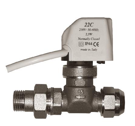 022-2C Tripotni ventil (dvo-cevni) Tripotni dvopoložajni ventil s
