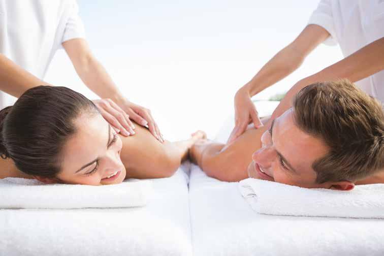 COUPLES MASSAGE A journey of the senses, specially designed for honeymooners and couples. Aromatic oils and almond oil combined with body-relaxing techniques offer extra moisturising & wellness.