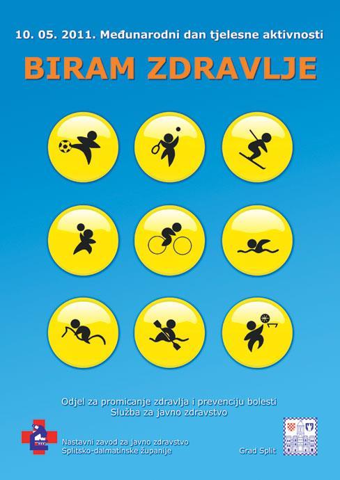 Извор: Наставни завод за јавно здравство Сплитско - далматинске жупаније, Светски дан телесне активности, [онлајн] доступно: http://www.nzjz-split.hr/web/index.