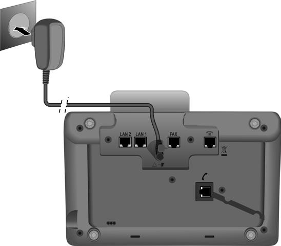 3. Priključitev osnovnega telefona na električno omrežje Prvi koraki 3 1 *) *) 2 *) Priključka LAN2 in FAX nista vgrajena pri vseh napravah ( str.