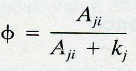 Spectral line intensities بازده کوانتوم فلورسانس با صرفنظر از نشر تحریکی برابر است با But r = A -1 ji and = (A ji +K j ) -1 The total fl.