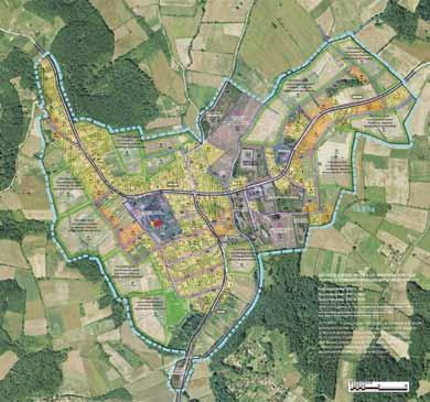 The main content of arrangement scheme for settlement in spatial plan of the municipality Извор: Шематски прикази уређења за насеља Лелић и Ваљевска Каменица, Предлог Просторног плана града Ваљево,