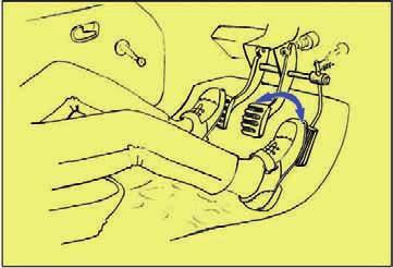 Tеоријско објашњење радњи возилом у саобраћају на путу и поступање возача у саобраћају на путу стране, леви показивач се укључује на доле, што је и смер окретања точка управљача и руке за кретање