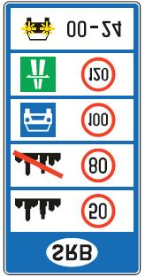 Ове брзине су прописане правилима саобраћаја, те за њих по правилу нису (а могу бити), постављени саобраћајни знакови на сваком од конкретних путева.