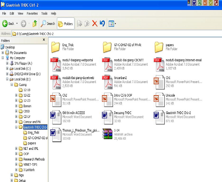 Windows Explorer 2.2. Các thao tác trong Windows Explorer 2.2.1. Khởi động Windows Explorer Có nhiều cách khởi động chương trình Windows Explorer.