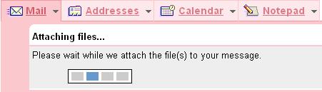 Màn hình Attaching Files hiện ra thông báo yêu cầu người dùng chờ trong giây lát.