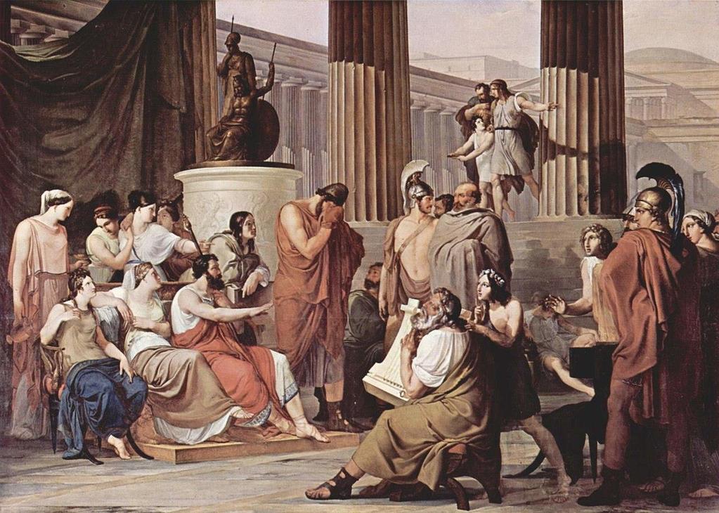 Ὁμήρου Ὀδύσσεια Ραψωδία θ' Odysseus at the court of Alcinous by Francesco Hayez.