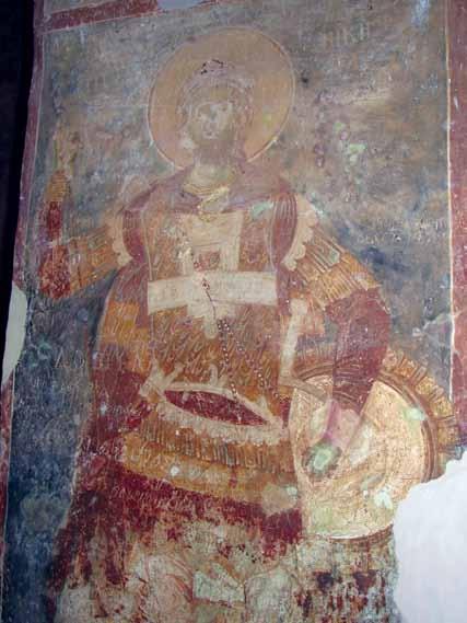 Сл. 1. Св. Никита, Манастир Матејче, нартекс. Св. Никита бил војник кој, според житијата (BHG 1339, 1340), живеел од другата, варварска страна на Дунав и имал готско потекло 5.