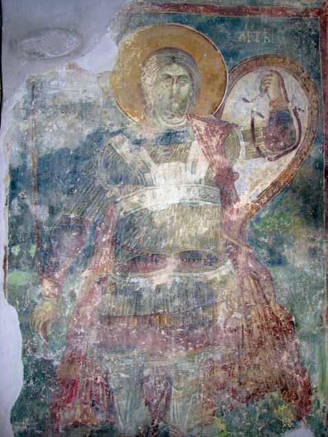 Сл. 3. Св. Артемиј, Манастир Матејче, наос. Св. Ѓорѓи во Полошко (1343-1345) 19, припратата на Лесново (1349) 20 и на западната страна на југозападниот столбец во Св. Стефан во Конче (ок.