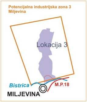 Зона: Миљевина Укупна површина: - Власништво:- Предвиђена намјена: Тренутно се на простору ове индустријске зоне налази рудник мрког угља Миљевина.