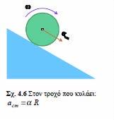 Έτσι, όταν ο τροχός σε χρόνο dt μετακινηθεί κατά ds, ένα σημείο Α της περιφέρειας του θα έχει στραφεί κατά τόξο μήκους ds, στο οποίο αντιστοιχεί η επίκεντρη γωνία dθ.