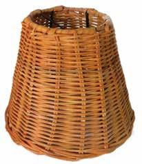 Lampshade with bamboo weaving and metallic clip suitable for placement on bulb.