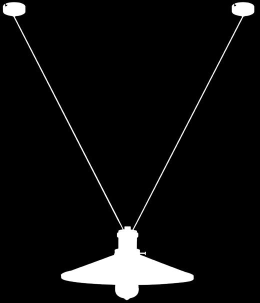 35 Κρεμαστή μεταλλική διακοσμητική καμπάνα σε μαύρο χρώμα με δύο καλώδια και δύο βάσεις. Pendant metallic decorative high bay in black color with two cables and two bases. 1 x E27 max.