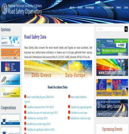 NTUA Road Safety Observatory - Website (2/2) A dynamic website with a wealth of information since 2010 with more than 1.