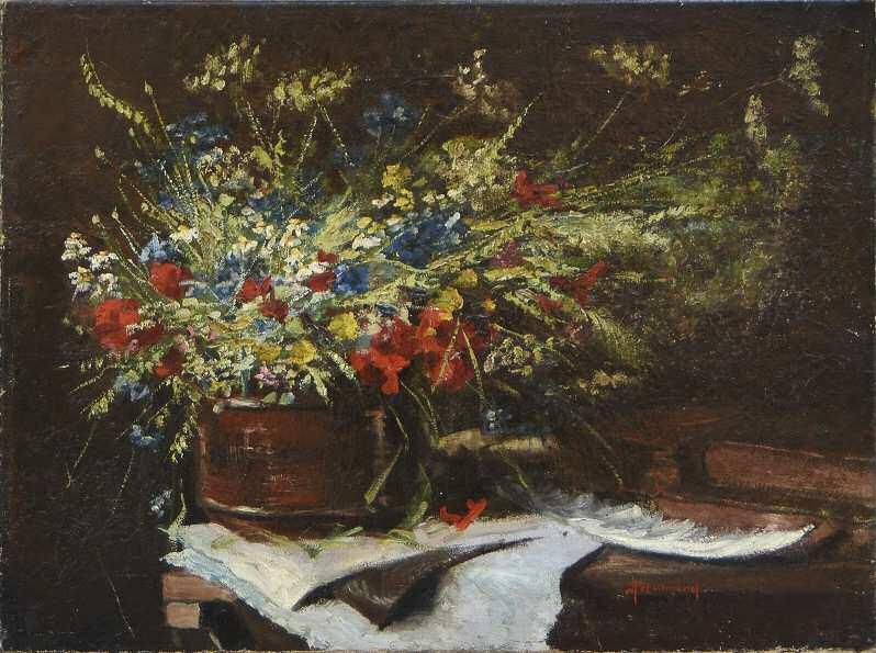 ΠΟΤΑΜΙΑΝΟΣ Χαράλαμπος (1909-1958) Σύνθεση με λουλούδια Λάδι σε καμβά 60 80 εκ υπγρμ κ.δ 1.500-2.