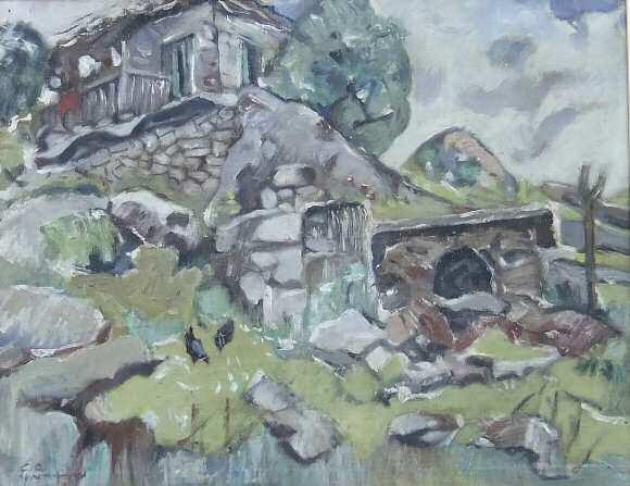 51. ΘΩΜΟΠΟΥΛΟΣ Επαμεινώνδας (1878-1974) Το σπίτι στο χωριό Λάδι σε κα