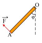 Σχολικό Έτος 06-07 75 40 (ΜΑΡΓΑΡΗΣ). Η ομογενής ράβδος του σχήματος μήκους L= m και μάζας 40 kg ισορροπεί µε την βοήθεια δύναμης F που είναι κάθετη στο άκρο της Α, όπως στο σχήμα, όπου φ=60.