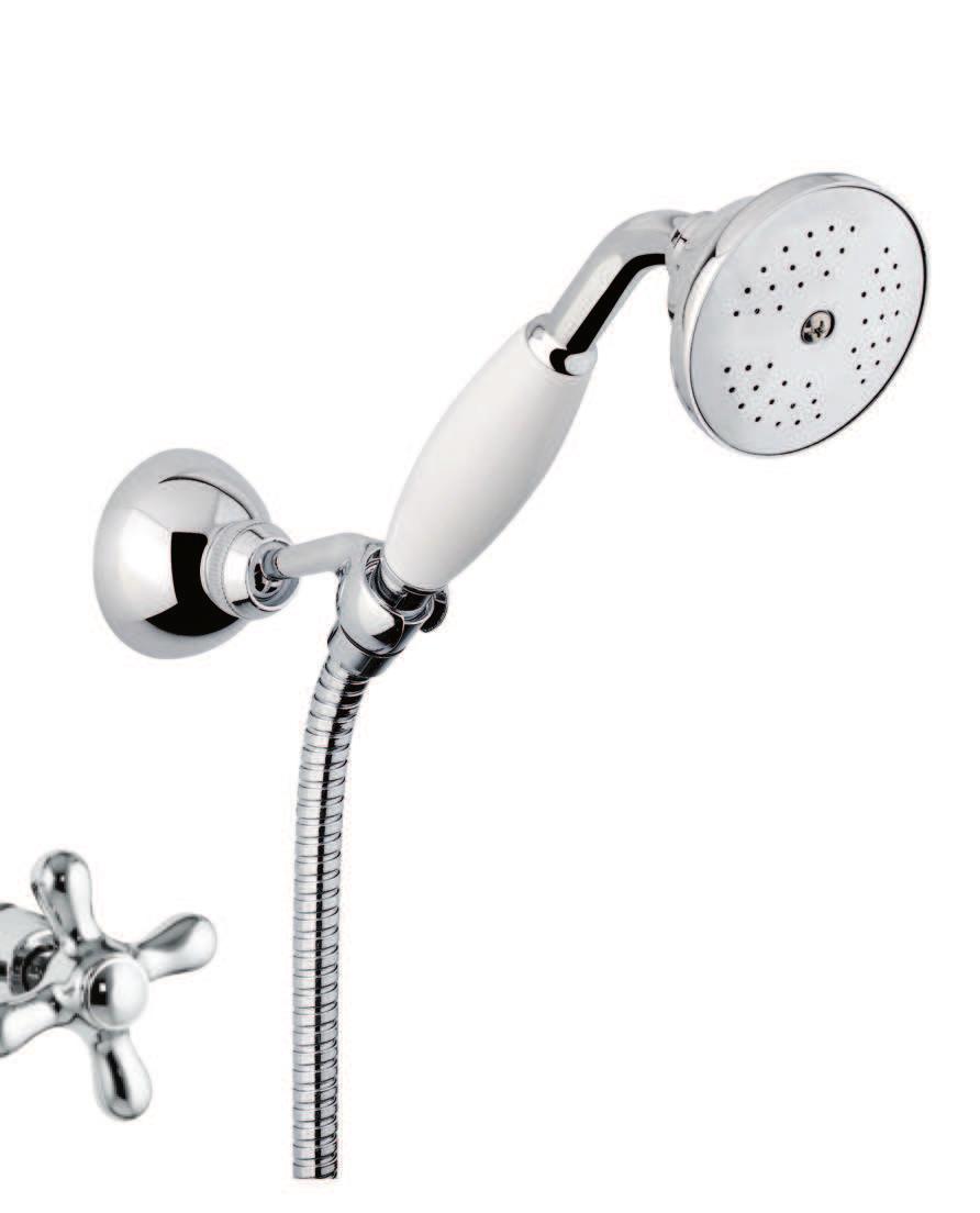 26 0605 00 Gruppo doccia incasso con braccio doccia e soffione antico Built-in shower mixer with shower arm and old style shower head Mélangeur douche à encastrer avec bras et pomme de douche rétro