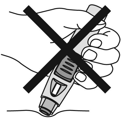 Μην τοποθετήσετε πίσω το πώμα διότι μπορεί να καταστρέψει τη βελόνη μέσα στην πένα. Μην χρησιμοποιήσετε την πένα εάν πέσει κάτω χωρίς το πώμα να είναι στη θέση του.