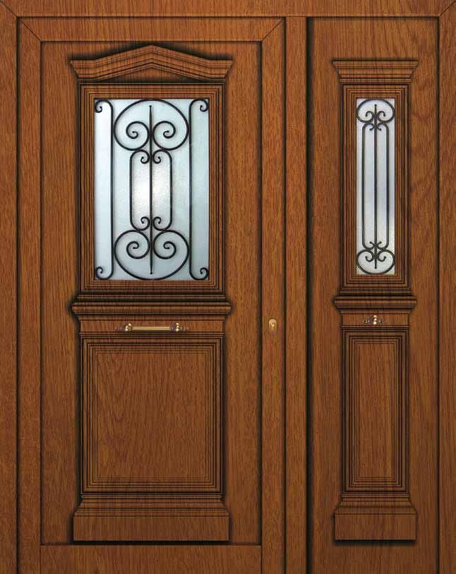 traditional door panels 5009 One glass rice type with kiones rail Ένα τζάµι ρυζάκι µε κάγκελο κίονες