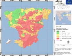 Εδαφικοί Θεματικοί Χάρτες Χάρτες Καταλληλότητας Διασποράς Αποβλήτων Το AgroStrat ανέπτυξε ένα σύστημα αξιολόγησης της καταλληλότητας του εδάφους για διασπορά αποβλήτων ή
