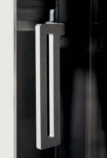 Σχεδιασμός πόρτας Το χερούλι της πόρτας είναι διαθέσιμο σε μαύρο ή ανοξείδωτο, με ένα κλασικό σπιράλ ή μοντέρνο επίπεδο σχήμα.