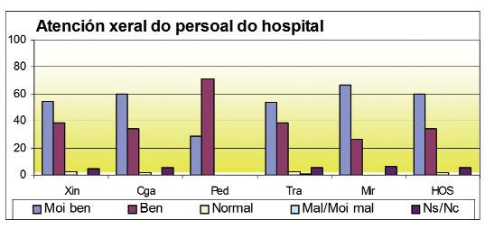ACTIVIDADE XERAL SERVIZOS CENTRAIS Como foi a atención xeral do persoal do hospital?