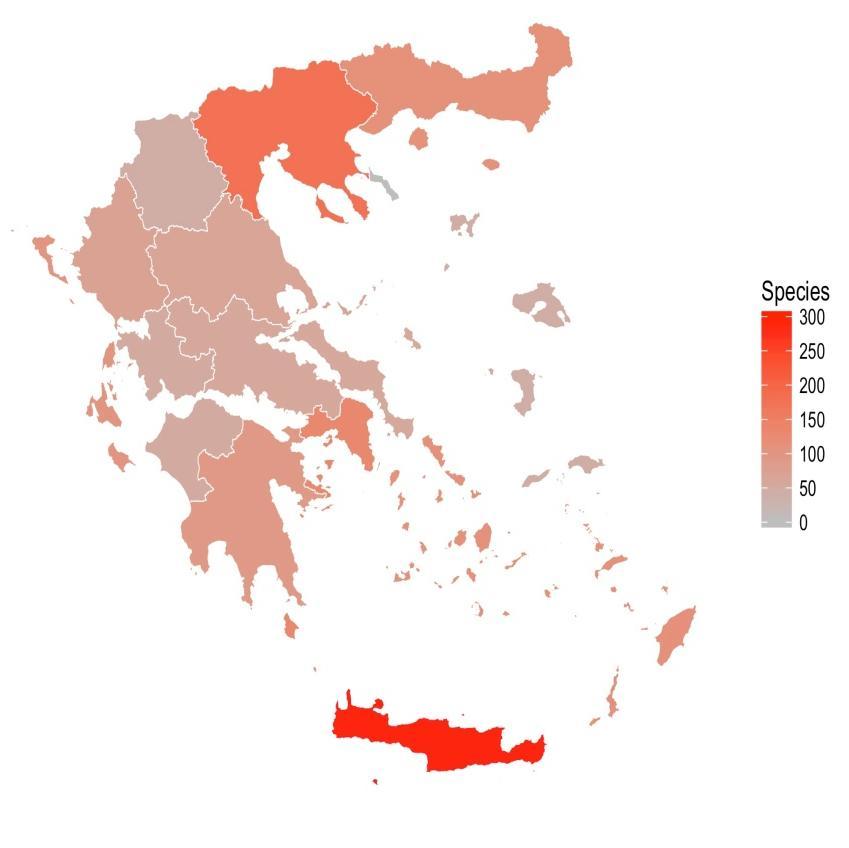 Αριθμός ειδών Σπηλαιόβια είδη στην Ελλάδα Ομοταξίες Κρήτη και Κεντρική Μακεδονία είναι οι Περιφέρειες