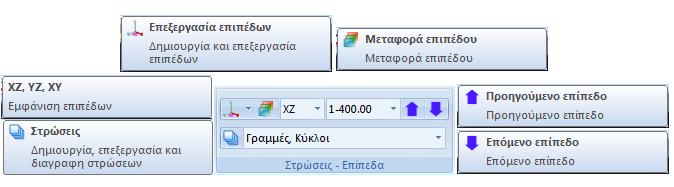 Στρώσεις-Επίπεδα Η ομάδα εντολών Στρώσεις-Επίπεδα περιλαμβάνει τις εντολές για τη: -