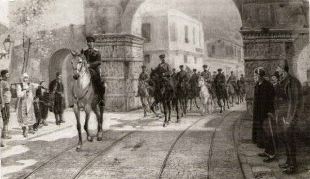 Είσοδος Βουλγαρικού στρατού στη Θεσσαλονίκη Οι Βούλγαροι μπήκαν με περισσότερο στρατό από ό,τι είχαν ζητήσει αλλά δεν έδειχναν διάθεση να φύγουν