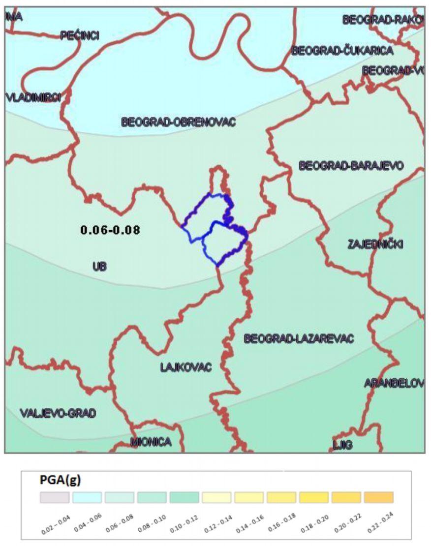 завода Србије израђене су: Карта епицентара земљотреса Mw>=3.