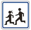 ližina mesta, kjer se lahko na cesti zadržuje več otrok. 2429 Koeficient retrorefleksije: R3. Otroci na vozišču Znak se postavlja samo v naseljih.