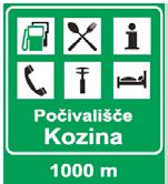 Izvoz s ceste Velikost znaka: 1000 x 1600 mm. Znak mora biti postavljen na začetku izvoznega priključnega kraka. Smer vožnje za vrsto vozil, označenih na znaku.