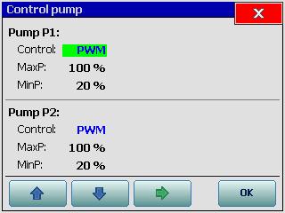 Parameter Period udáva ako často čerpadlo spúšťa a parameter Pump durat znamená dobu čerpania. press systém štartuje pomocou tlakového snímača DX5900.