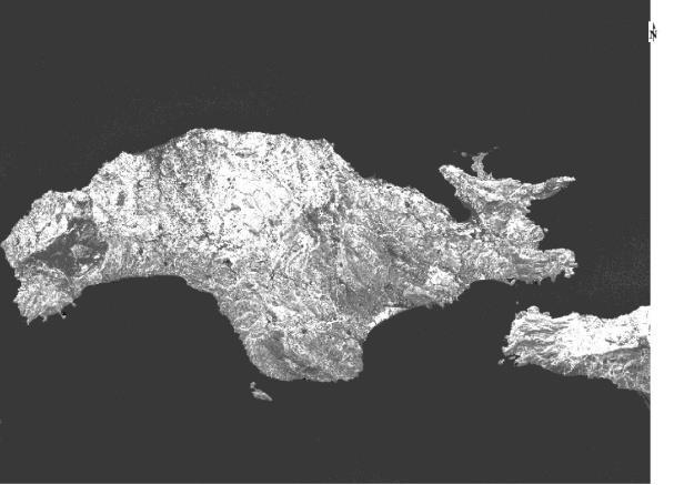 Σχήμα 9.18.: Δείκτης α) SVI και β) NDVI για την περιοχή της Σάμου, όπως υπολογίστηκε με το λογισμικό ENVI. 9.7.