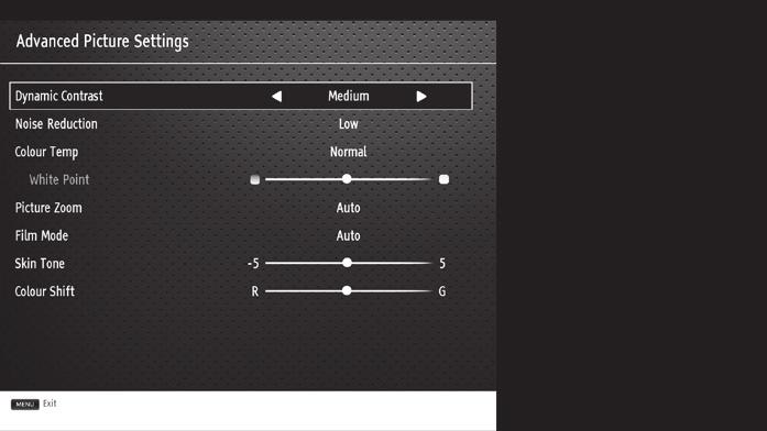 Chapter 4 4 Customising TV Settings Adjusting the Picture Settings Allows you to set your preferred picture mode. 1.