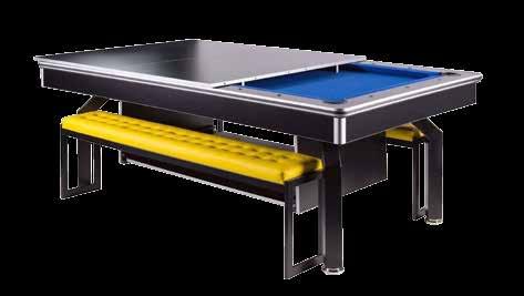 KUĆNI BILIJARSKI STOLOVI AMERICAN Proizvodi se u 3 dimenzije i u više boja Izrađuje se od univera Mogućnost biranja boje stola i čoje Ploča stola (igračko polje) je grafitna Stope su