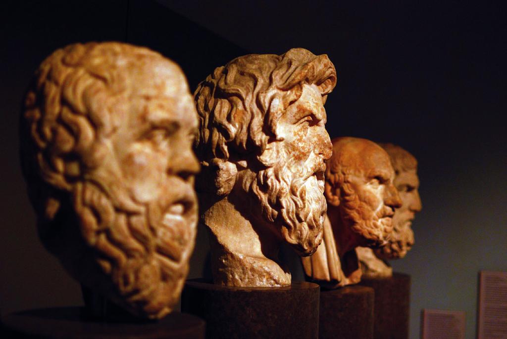 / 64 / Antisthenis Fragmenta Obrázok 5: Rímske kópie pôvodných gréckych búst zobrazujúce štyri hlavy slávnych filozofov ( štyri filozofické brady ), ktoré boli objavené za hradbami Ríma v blízkosti