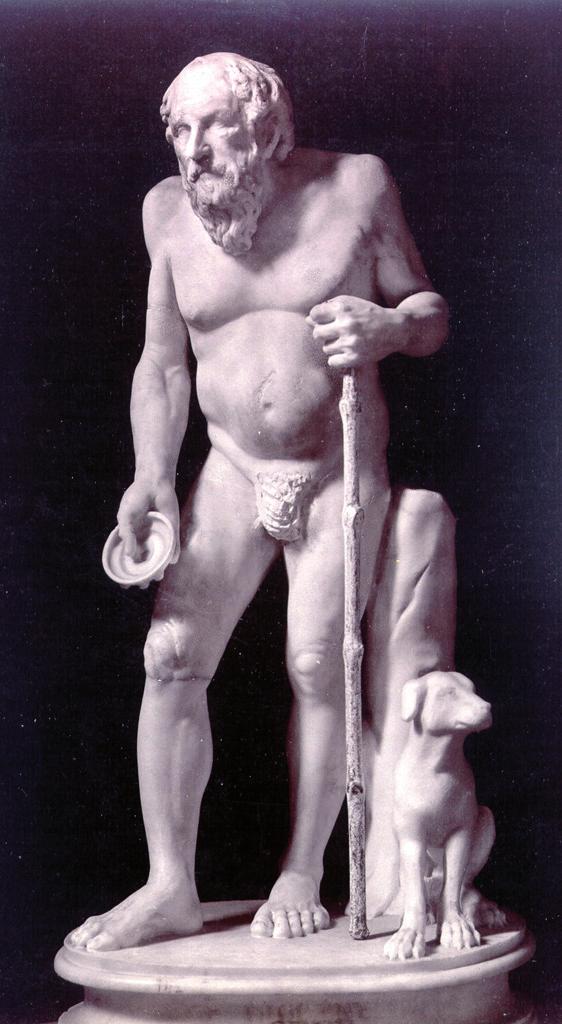 Antisthenove Zlomky / 73 / Obrázok 6: Mramorová plastika Diogena ako žobráka.
