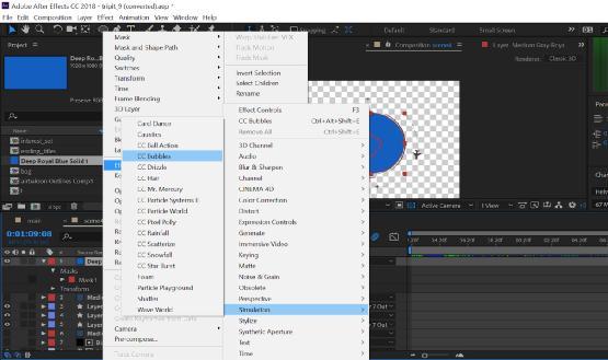 αντικείμενο του timeline μας και πατώντας Effect > Simulation > CC Bubbles. Εικόνα 5-13.