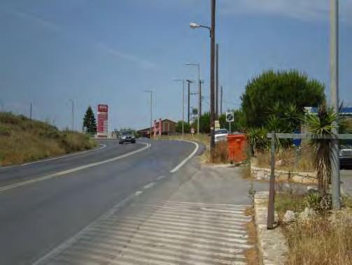 6.7.Παράδειγμα.7 Μη τήρηση των Μηκών Ορατότητας Στο παράδειγμα 7 παρουσιάζεται η κατασκευή κυκλοφοριακής σύνδεσης πρατηρίου υγρών καυσίμων με οδικό δίκτυο (Πρωτεύον Επαρχιακό δίκτυο).