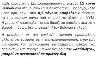 Ορισμός της «κυκλικής οικονομίας» Κυκλική οικονομία: οικονομικό μοντέλο που